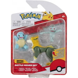 Coffret 3 pokemon battle figure carapuce fulgudog machoc - pokemon - figurine action - bandai - 37700