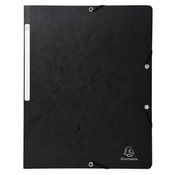 Chemise à élastique sans rabat carte lustrée 400gm2 - A4 - Noir - x 25 - Exacompta