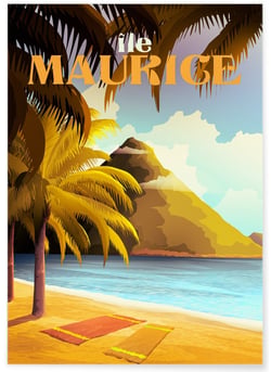 Affiche Île Maurice | A3 : 29,7x42cm