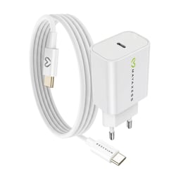 Mayaxess Chargeur Secteur pour Galaxy S22 Plus 20W + Câble USB-C 1m Blanc