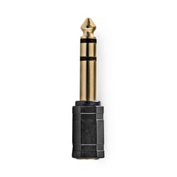 Nedis Adaptateur Audio Droit Jack 6.35mm Mâle vers Jack 3.5mm Femelle Noir / Or