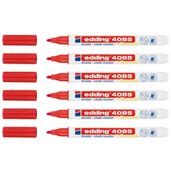 Lot de 6 marqueurs craie liquide - EDDING - Pointe ronde 1-2 mm - Rouge