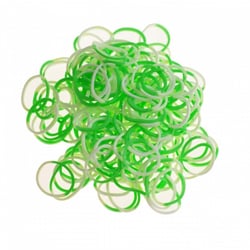 Loom - 200 élastiques Loom Bicolore Vert Blanc