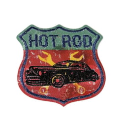 Ecusson thermocollant vintage sport hot rod 6cm x 5,5cm