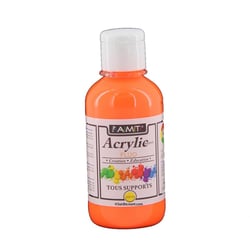 Peinture Acrylique en bouteille orange fluo 200ml - Amt