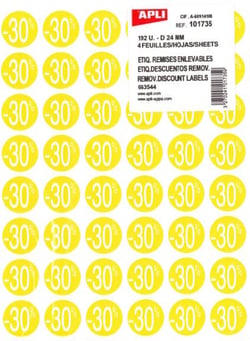 Pastilles remises jaunes - 30 % 192 u.