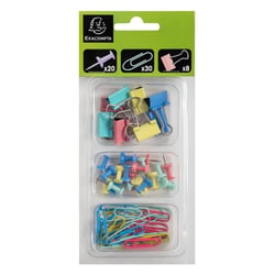 Kit de 58 attaches Aquarel - Couleurs assorties - x 10 - Exacompta