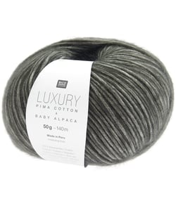 Pelote de cachemire et de coton Luxury Pima Cotton x Baby Alpaca - Rico Design 08 Noir