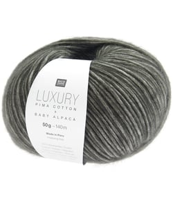 Pelote de cachemire et de coton Luxury Pima Cotton x Baby Alpaca - Rico Design 08 Noir