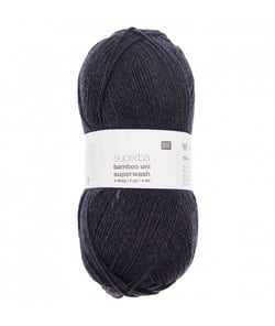 Pelote de laine à chaussettes à tricoter Superba bamboo UNI superwash - Rico Design Gris (003 - GRIS BLEU)