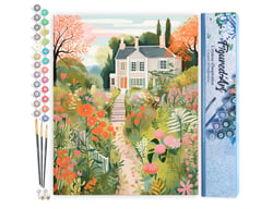 Peinture par Numéro Figured'Art - Jardin de la Villa - Kit de Loisir Créatif DIY Numéro d'Art Complet - 40x50cm sans châssis en bois