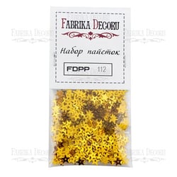 Sequins plats troués embelissements décoration Fabrika Decoru forme étoile 7 mm DORE 112