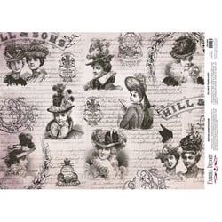 Feuille papier calque, papier velin scrapbooking Fabrika Decoru 30 x 42 cm PERSONNAGE RETRO 263