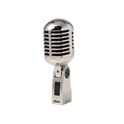 Alecto Microphone Dynamique Filaire avec Câble XLR /  Étui au Style Rétro Argent