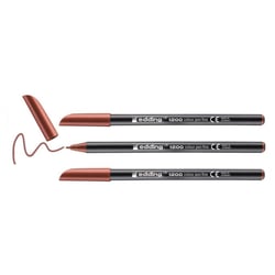 Lot de 3 feutres de coloriage pointe fine - EDDING - Marron - 1 mm