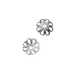 Capuchons filigranes, 7mm ø, platine, 20 pces