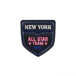 Ecusson thermocollant Equipe New York Denim foncé 4,5cm x 5,5cm