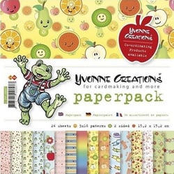 24 Papiers scrapbooking 15,2 x 15,2 cm Yvonne Créations PAPERPACK