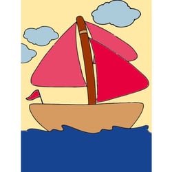 LUC - Kit canevas enfant Voilier 20x25cm