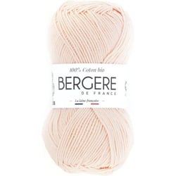 Pelote de laine - Rose dragée - 100% coton bio - 3mm - Tricot et crochet - Bergère de France