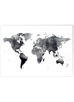 Poster Carte du monde noire | A3 : 29,7x42cm