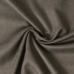 Tissu twill Bamboo et polyester recyclé rayures Noires sur fond Beige
