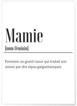 Affiche Définition Mamie | A3 : 29,7x42cm