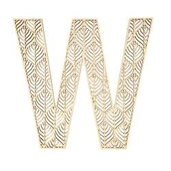 Lettre W en bois Alphabet géant ajouré 24 cm