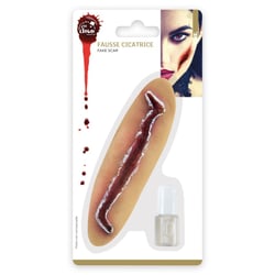 Fausse cicatrice - 13cm - couleur Beige et rouge