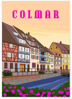 Affiche ville Colmar | A3 : 29,7x42cm