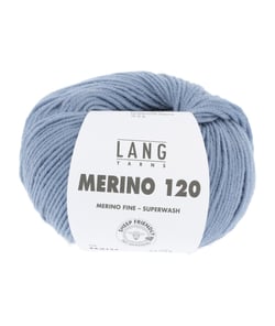 Pelote de laine à tricoter MERINO 120 - Lang Yarns Bleu (134)
