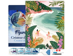 Diamond Painting Broderie Diamant Figured’Art 40x50cm toile tendue sur châssis en bois - diamants carrés - Baie tropicale
