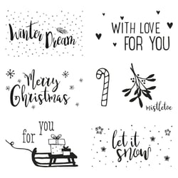 Tampon Clear Stamps Christmas Greetings 7 motifs