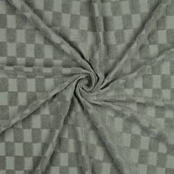 Tissu Jersey carreaux éponge uni Vert kaki