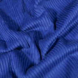 Tissu Velours côtelé uni Bleu roi