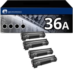 Pack 4 Toners compatible HP 36A noir - 123CONSOMMABLES