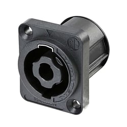 Neutrik Connecteur de Châssis à 4 Pôles avec Languettes Plates SpeakON Noir
