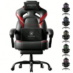 Chaise gaming ergonomique GTPLAYER - PU - Noir/Rouge - 55 x 51 x 130 cm
