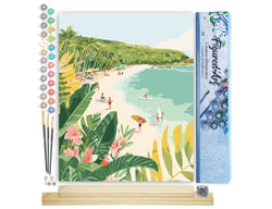 Peinture par Numéro Figured'Art - Paradis du surf - Kit de Loisir Créatif DIY Numéro d'Art Complet - 40x50cm toile roulée + châssis en bois à monter
