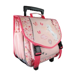 Bella Sara – Cartable à roulettes 38 cm – Pretty – Rose – 2 compartiments