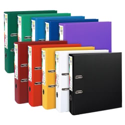 Classeur à levier Prem'Touch intérieur et extérieur en polypropylène - Dos 80mm - A4 maxi - Couleurs assorties - x 10 - Exacompta