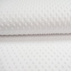 Tissu Doudou Ultra doux Pois Blanc - Au mètre
