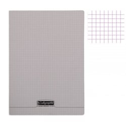 Cahier - A4 (21x29,7cm) - Petits carreaux - 96 pages - Polypro - Gris