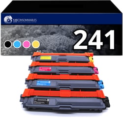 Pack 4 Toners compatibles BROTHER TN-241 - 123CONSOMMABLES