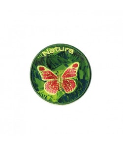 Ecussons Thermocollant Nature fond vert diamètre 5 cm - Mediac Papillon Vert