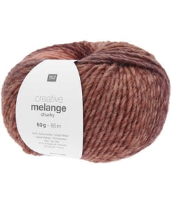 Pelote de laine à tricoter CREATIVE MELANGE CHUNKY - Rico Design 76 Marron