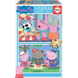 Puzzle en bois - Peppa Pig et ses amis - 2 x 25 pièces - Dès 3 ans - Educa