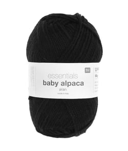 Fil exceptionnel à tricoter Essentials Baby Alpaca & Merino - Rico Design 12 Noir