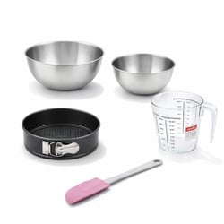 Set pâtisserie avec moule à manqué 20 cm, 2 bols à mixer, verre mesureur et spatule Zenker