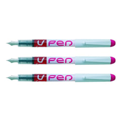 Lot de 3 Stylos plume jetable PILOT V-Pen - Rose - Pointe moyenne